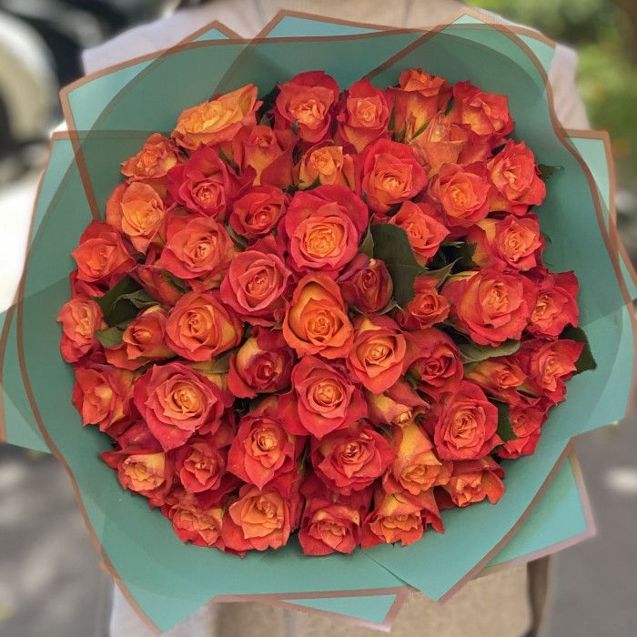 51 оранжевая роза Лампион (Lampion)