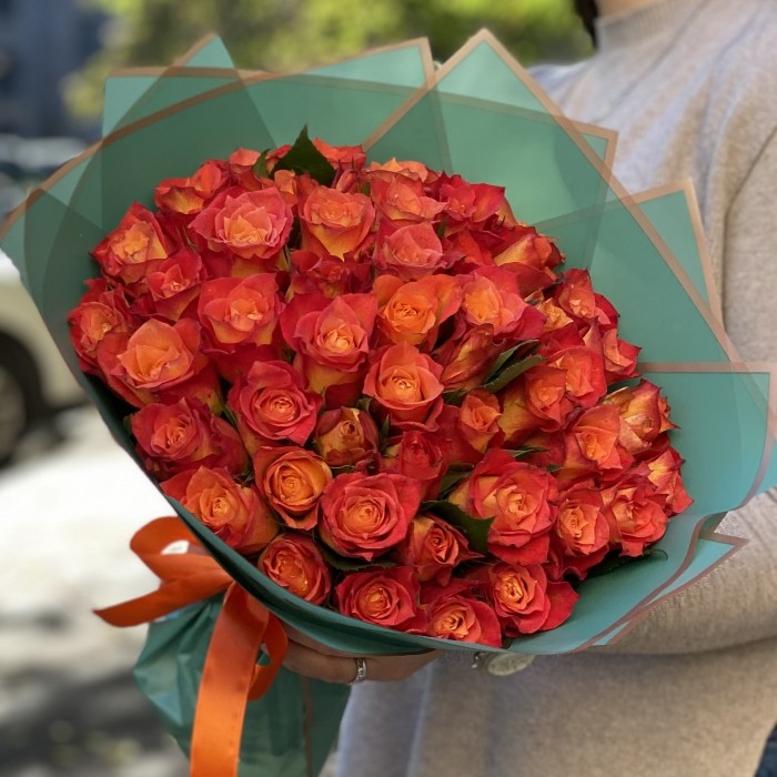 51 оранжевая роза Лампион (Lampion)