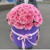 Пионовидные розы Mayra’s Pink в фиолетовой коробке Large