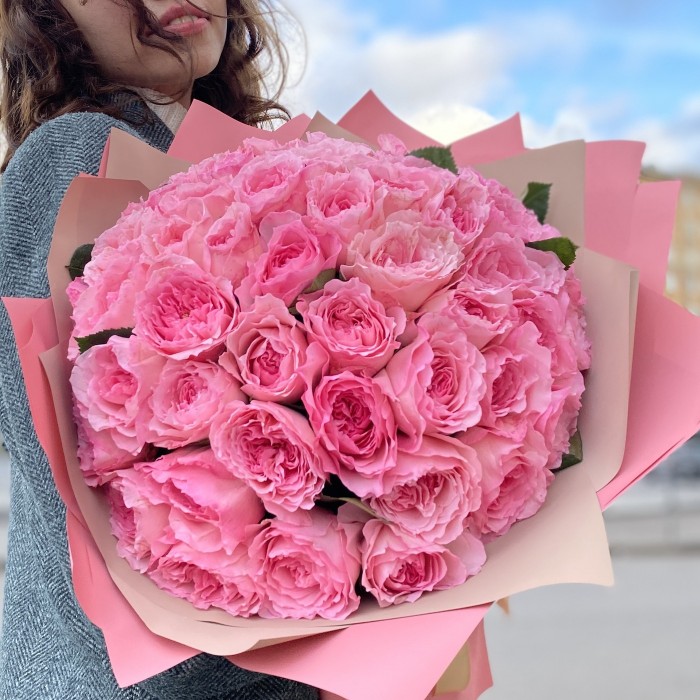 51 пионовидная розовая роза Mayra’s Pink