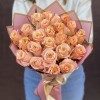 25 пионовидных персиковых роз Шиммер