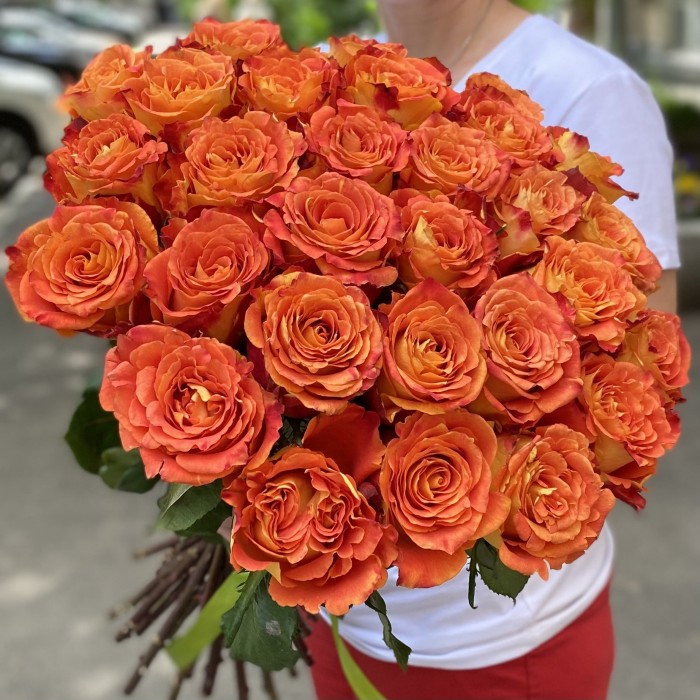 Оранжевая роза Силантой