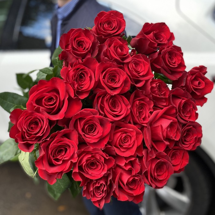 Высокие красные розы