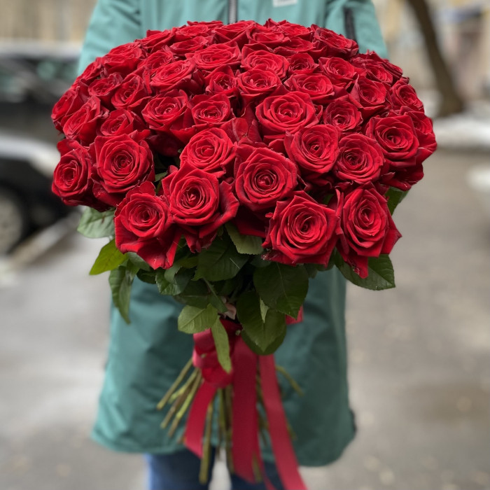 Роза красная 60 см
