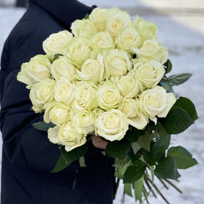 Роза белая 80 см