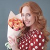 7 красно-оранжевых роз 3Д