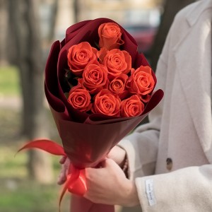 9 оранжевых роз Wow 9 оранжевых роз Wow