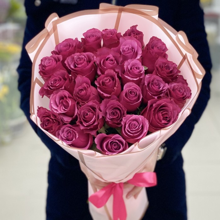 25 малиновых роз Мели