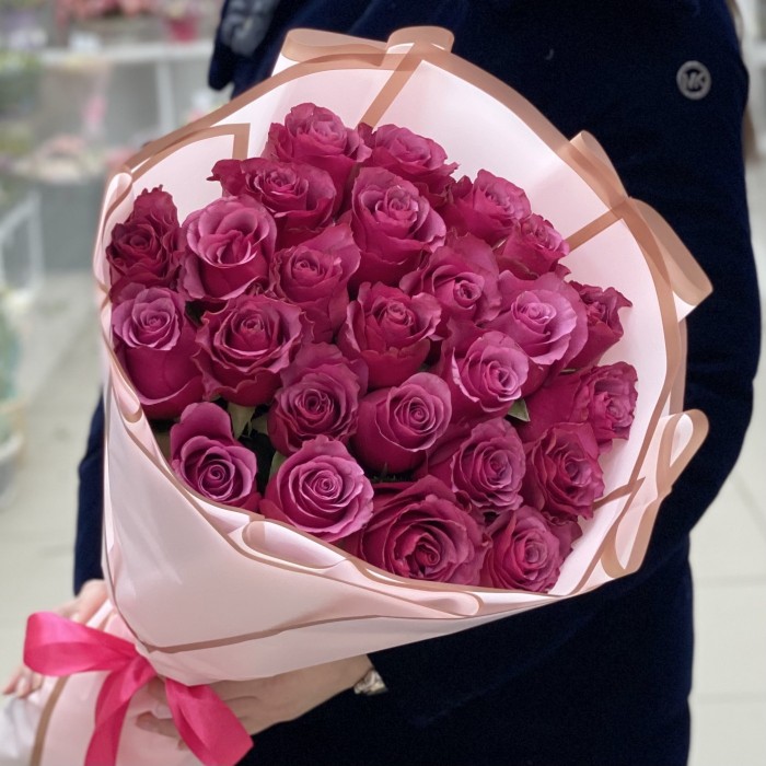 25 малиновых роз Мели