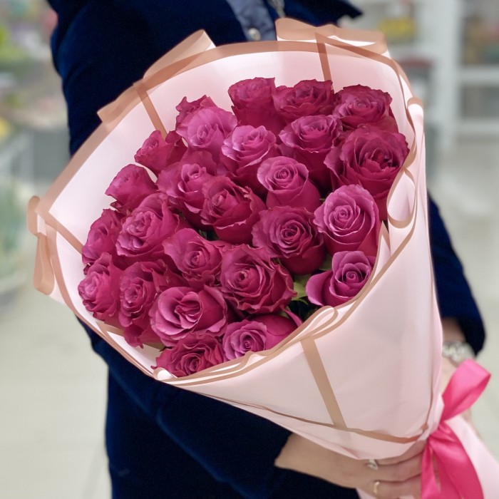 25 малиновых роз Мели