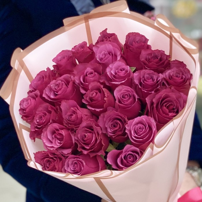 25 малиновых роз Мели