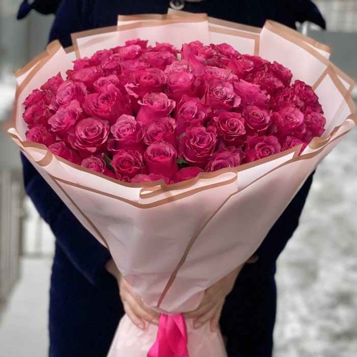 51 малиновая роза Мели