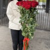 25 длинных красных роз 110 см