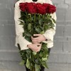 25 длинных красных роз 110 см