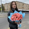 15 пионовидных роз Мандарин экспрешен 50 см