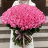 201 розовая роза Ревиваль 50 см