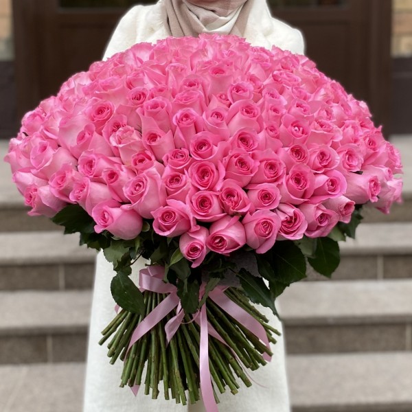 201 розовая роза Ревиваль 50 см