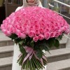201 розовая роза Ревиваль 60см