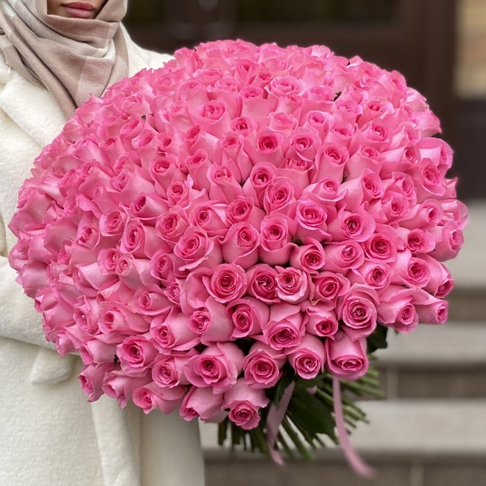 201 розовая роза Ревиваль 60см