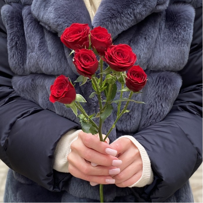 Кустовая пионовидная роза Велвет Блоссом