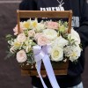 Композиция Летний Сад с пионовидными розами в ящике