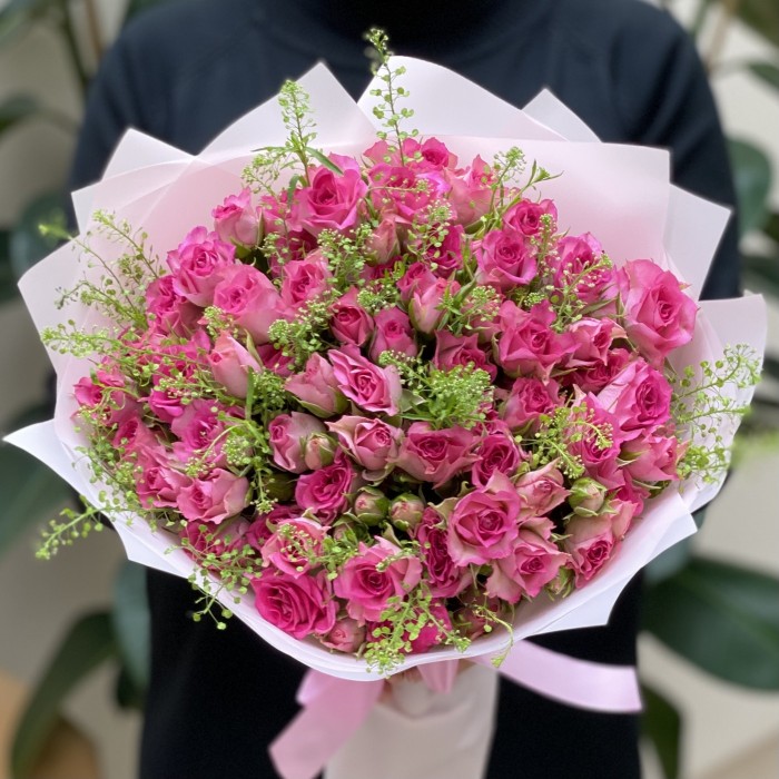 15 кустовых роз Рупски с гринбелом