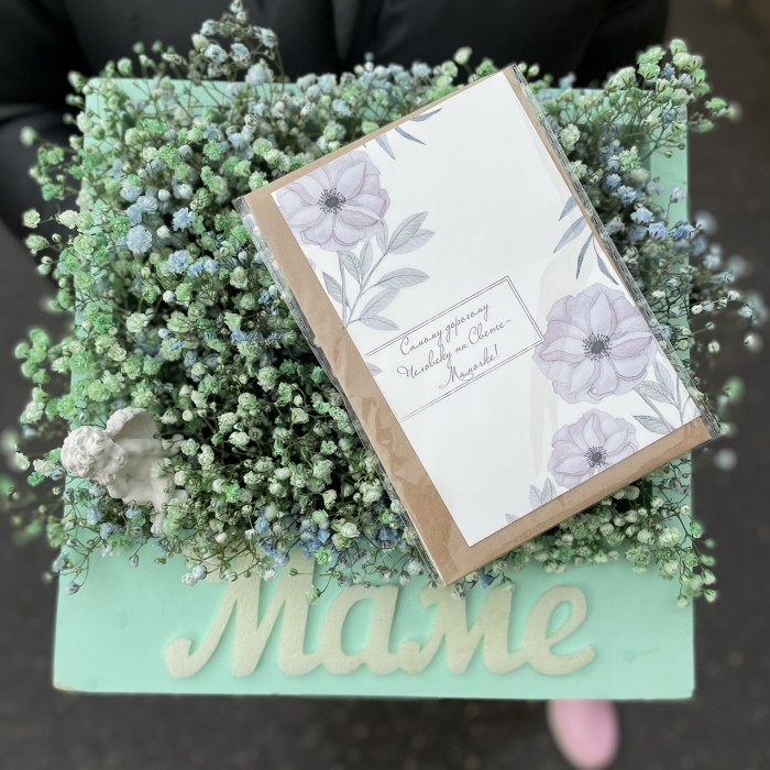 Мама с воздушной гипсофилой и ангелочком