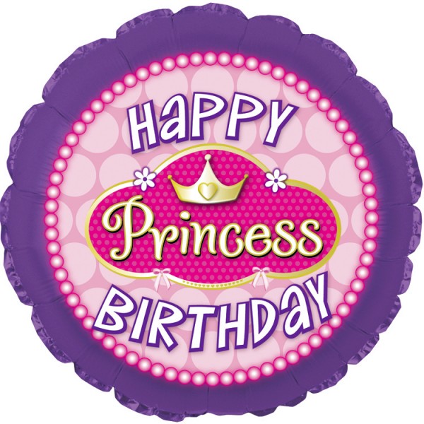 Шар круг "С Днем Рождения, Принцесса!"