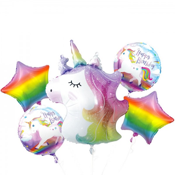 Набор шаров с Днем рождения волшебные единороги