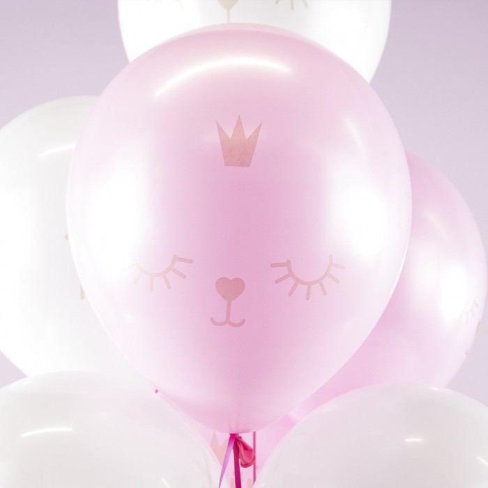 Облако воздушных шаров С Днем Рождения! Котенок принцесса