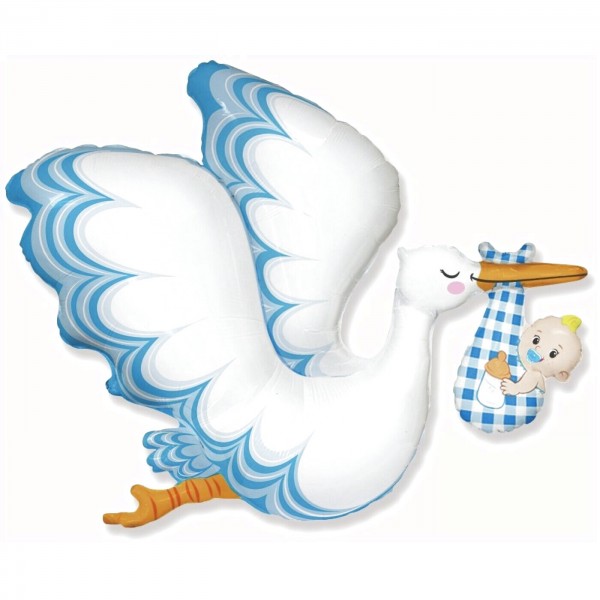 Шар большой фольгированный Аист принес мальчика