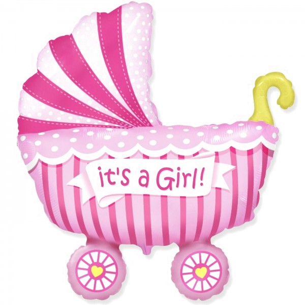 Шар фольгированный Коляска для девочки