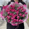 Пионовидные розы Перпл тамбурин с эвкалиптом