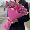 Пионовидные розы Перпл тамбурин с эвкалиптом