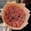 25 пионовидных оранжево-розовых роз Вайлд Лук