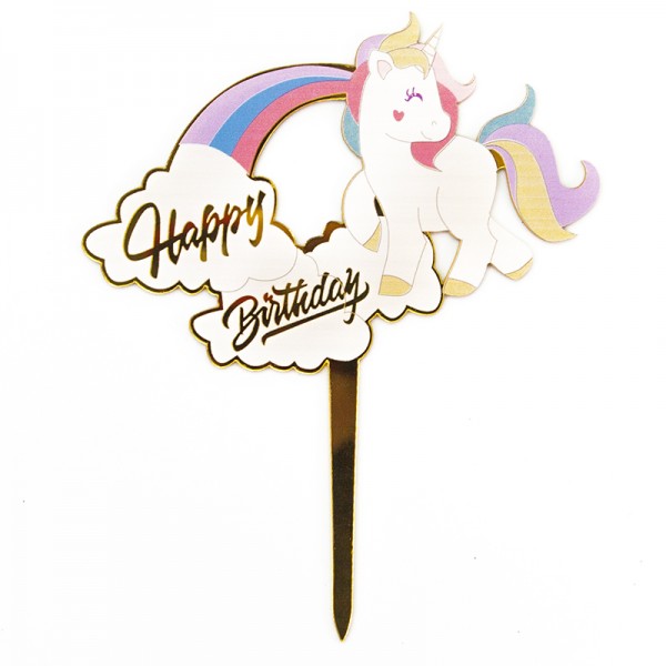 Топпер радужный единорог