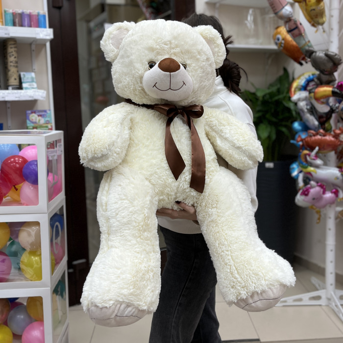 Большой кремовый медведь 120 см