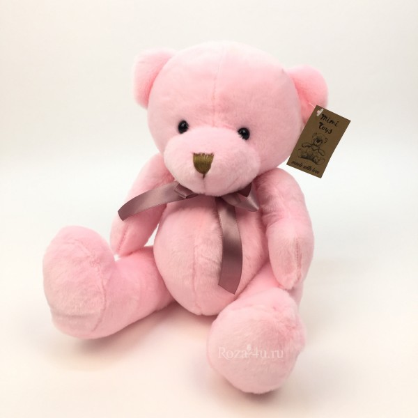 Розовый мишка с бантом