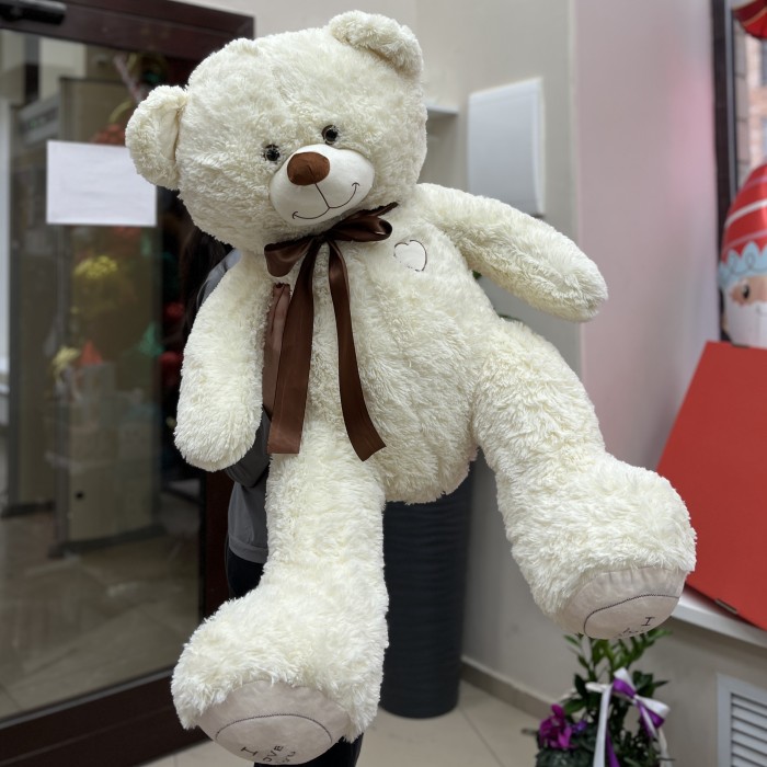 Большой кремовый медведь 140 см