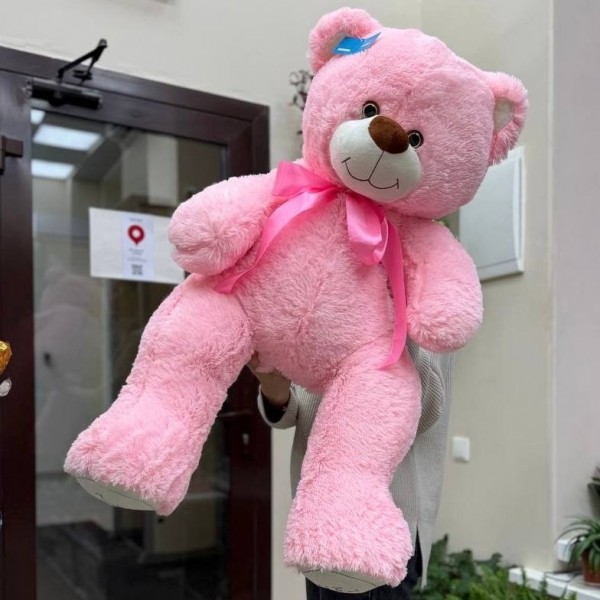 Большой розовый медведь 120 см