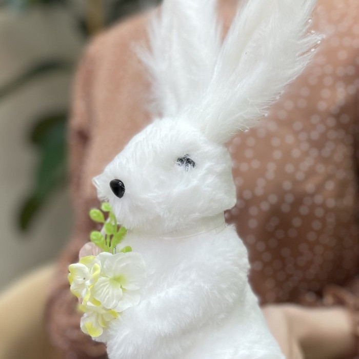 Игрушка Пасхальный белый кролик