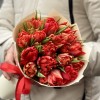 15 красных пионовидных тюльпанов Абба