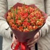35 красных пионовидных тюльпанов Абба