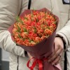 35 красных пионовидных тюльпанов Абба