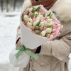 Букет из 51 тюльпана - бело-розовый микс