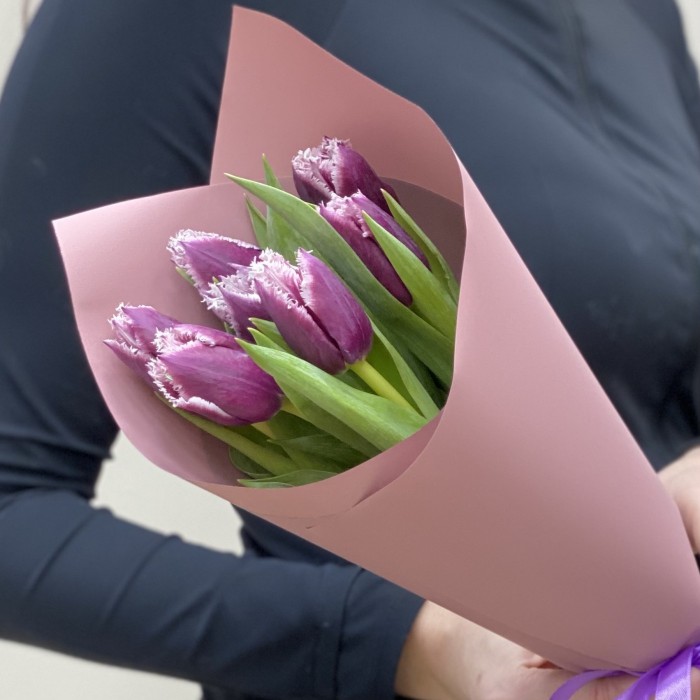 7 махровых тюльпанов Сан Мартин