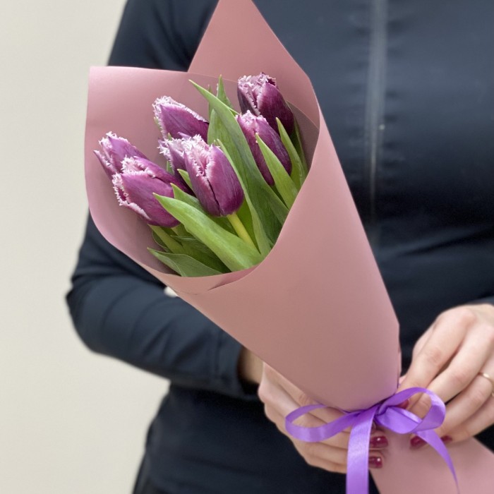 7 махровых тюльпанов Сан Мартин