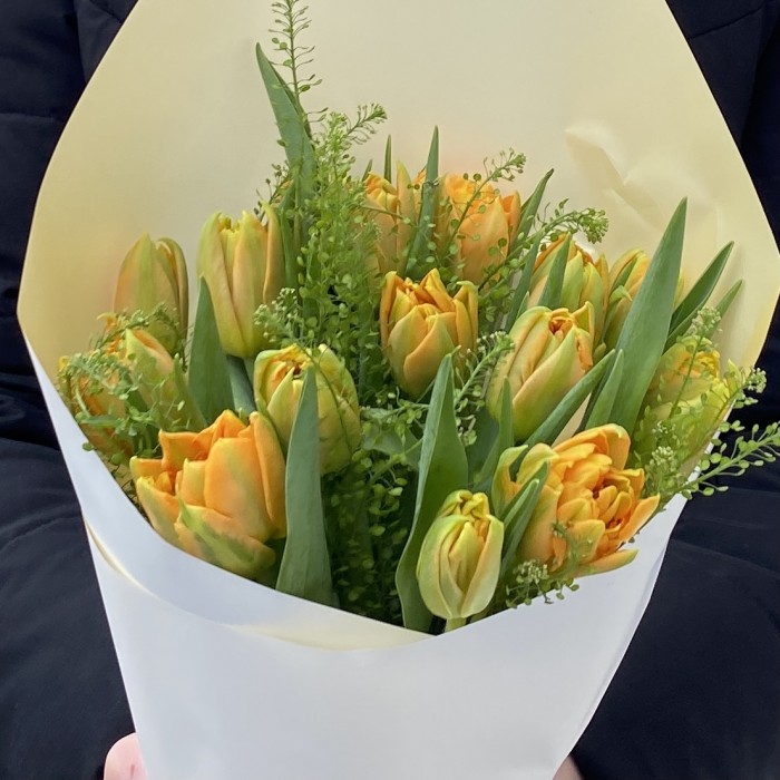 15 оранжевых тюльпанов Орка