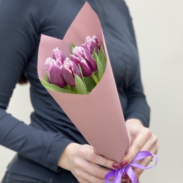 5 махровых тюльпанов Сан мартин