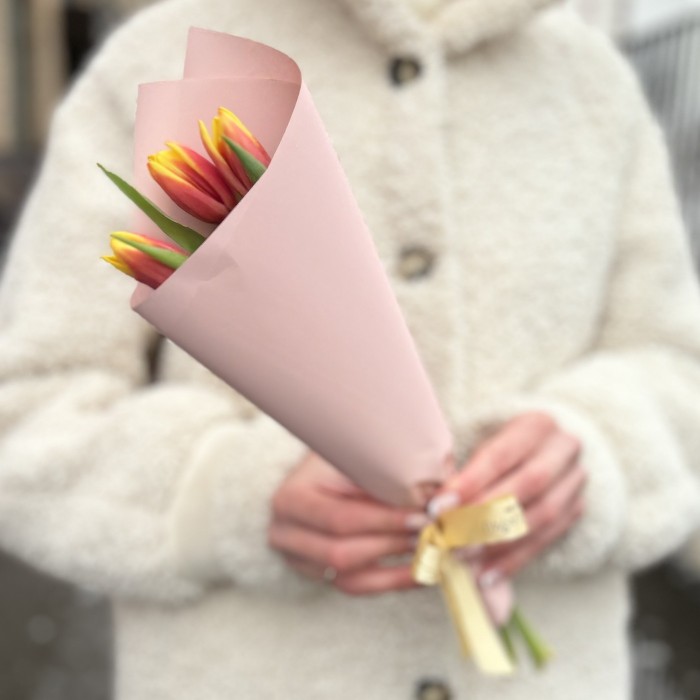 3 красно-желтых тюльпана Денмарк